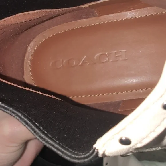 Coach White and Black Leather Boots - Picture 7 of 14